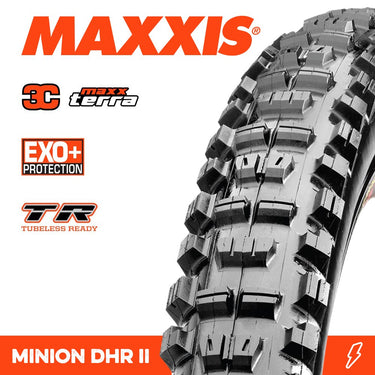 Maxxis Tyre Minion DHR II 27.5 X 2.60 3C Terra EXO+ TR Fold 60TPI E-25